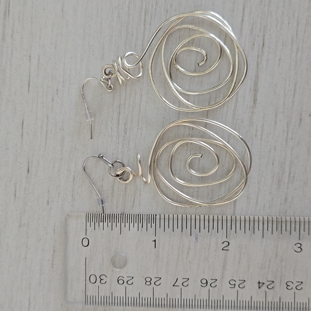 Modern Silver Wire Earrings